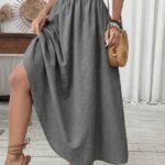 Kadın Beli Lastikli Paraşüt Kumaş Etek