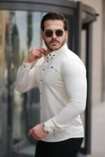 Erkek çıtçıt Düğmeli Dikiş Detaylı Uzun Kollu Gömlek - Görsel 2