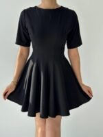 Crem Pliseli Elbise - Görsel 2