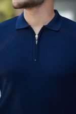 Erkek Fermuarlı Yakalı Kısa Kollu Tshirt - Görsel 3