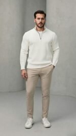Erkek Balıkçı Zip Yaka Uzun Kollu Triko - Görsel 10