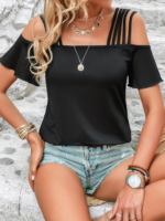 Kadın Kısa Kollu Beş Askılı Viskon Bluz - Görsel 3