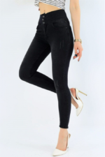 Yüksek Bel Likralı Kot Pantolon - Görsel 6