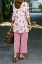 Kadın Uzun Kollu önü Açık Modal Ceket Kolsuz Viskon Iki Iplik Bluz Ve Pantolon üçlü Takım - Görsel 2