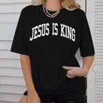 Kadın Bisiklet Yaka Kısa Kol Baskılı T-shirt - Siyah