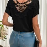 Kadın Kısa Kollu V Yakalı Viskon Bluz