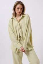 Çizgili Cep Detay Gömlek - Görsel 3