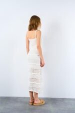 Ajurlu Astarlı Elbise - Ekru - Görsel 5