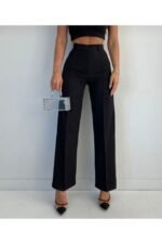 Kadın Yüksek Bel Pileli Palazzo Pantolon - Görsel 3