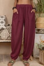 Kadın Yüksek Bel Cep Detaylı Pantolon