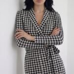 Kadın Uzun Kollu Kruvaze Yaka Bağlamalı Kemer Dalgıç Mini Boy Elbise