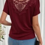 Kadın Kısa Kollu V Yakalı Viskon Bluz