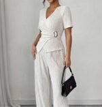 Kadın Toka Detaylı Kruvaze Takım - Görsel 2