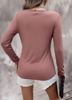 Kadın Uzun Kollu V Yakalı Kaşkorse Bluz - Görsel 3