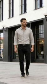 Erkek Uzun Kollu Keten Gömlek - Görsel 2