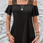 Kadın Kısa Kollu Beş Askılı Viskon Bluz