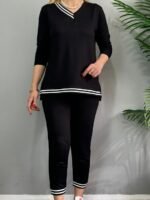 Kadın Yeni Sezon Uzun Kollu Ribana Detay Ikili Takım - Görsel 5