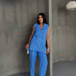 JAKAR KUMAŞ YELEK - PANTOLON TAKIM - Mavi