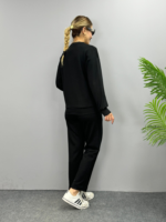 Kadın Uzun Kollu Bisiklet Yaka Viskon Iki Iplik Bluz Ve Pantolon Ikili Takım - Görsel 4