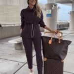 Kadın Uzun Kollu Balıkçı Yaka Belden Lastikli Modal Bluz Ve Pantolon Ikili Takım