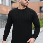 Erkek örgü Desen Bisiklet Yaka Kazak