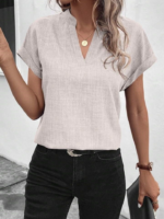 Kadın Kısa Kollu Hakim Yaka Sofya Bluz - Görsel 4