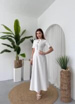 Wera Taşlı Fiyonk Detaylı Elbise - Görsel 5