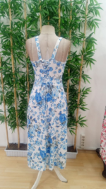 Kadın Askılı Geniş V Yakalı Sırttan Bağlamalı Yırtmaçlı Süprem Elbise - Görsel 5