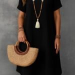 Kadın Kısa Kollu Kayık Yaka Bürümcük Elbise