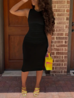 Kadın Bodycon Midi Boy Dalgıç Elbise - Görsel 2