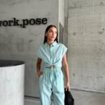 ÇİZGİLİ KETEN KOLSUZ CROP PANTOLON TAKIM - Yeşil