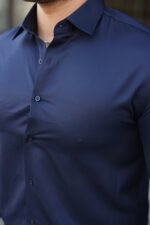 Erkek Saten Klasik Gömlek - Görsel 6