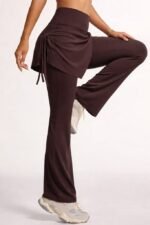 Kadın Yüksek Belli Yandan Büzgülü Paçaya Doğru Geniş Dalgıç Tayt - Görsel 4