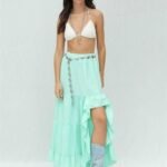 Audrey Fıfrlı Yırtmaç Detay Etek 4037