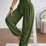 Kadın Yüksel Bel Yoğun Büzgü Detaylı Aerobin Pantolon