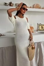 Omuz Detaylı Etek Ücü Püsküllü Triko Elbise 2862 - Görsel 5