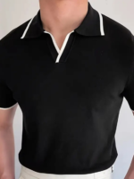 Erkek Kısa Kollu Yakalı Triko Tişört - Görsel 2