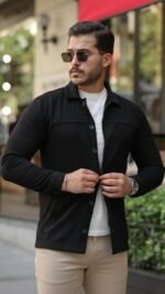 Erkek Süet Ceket Gömlek - Görsel 3