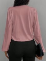 Kadın Uzun Kollu Kruvaze Yaka Sandy Bluz - Görsel 4