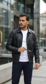 Erkek Astarlı Deri Ceket - Görsel 4