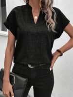 Kadın Kısa Kollu Hakim Yaka Sofya Bluz