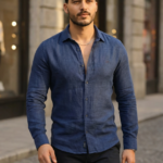 Erkek Uzun Kollu Keten Gömlek