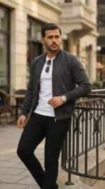 Erkek önden Fermuarlı Içi Astarlı Süet Ceket - Görsel 3