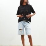 Melasti Motifli Brodeli Tişört 8019-8