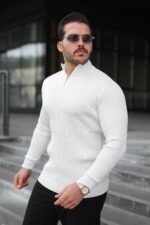 Erkek Balıkçı Zip Yaka Uzun Kollu Triko - Görsel 6