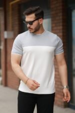 Erkek Parçalı Renk Kısa Kollu Tişört