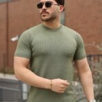 Erkek Fitilli Bisiklet Yaka Triko Tişört