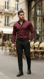 Erkek Saten Klasik Gömlek - Görsel 3