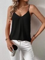 Kadın Ip Askılı V Yakalı Sandy Bluz - Görsel 2