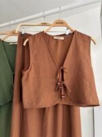 Yelek Önden Bağlamalı Uzun Etekli Takım 10192 - Görsel 13